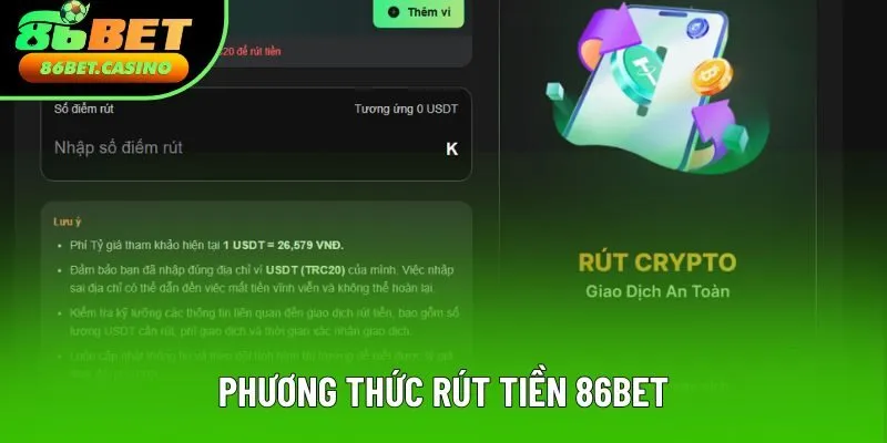 Có nhiều phương thức rút tiền tại 86bet Có nhiều phương thức rút tiền tại 86bet